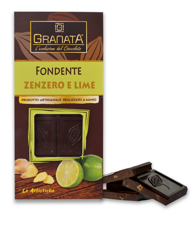 Tavoletta Granata Fondente Lime e Zenzero Le Artistiche