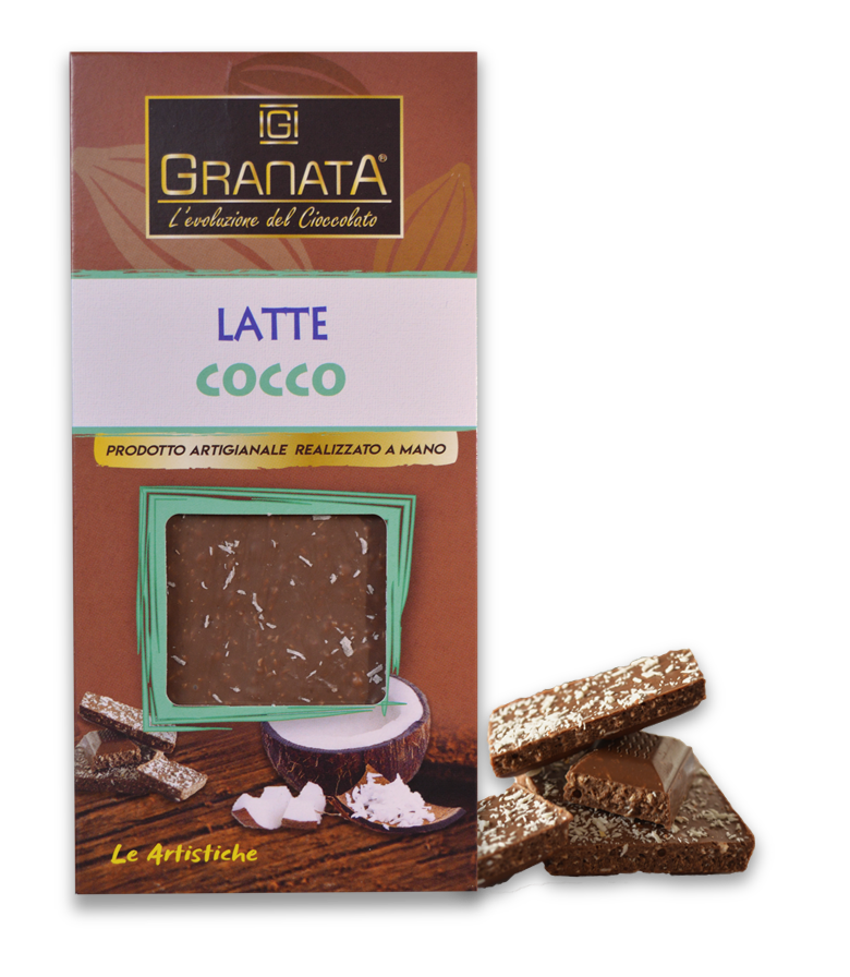Tavoletta Granata Cioccolato Latte Cocco Le Artistiche