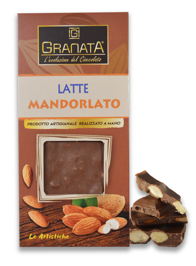 Tavoletta Granata Cioccolato Latte Mandorle Le Artistiche