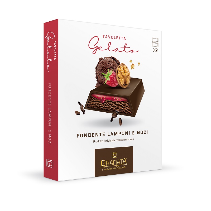 Tavoletta gelato fondente lamponi noci Granata